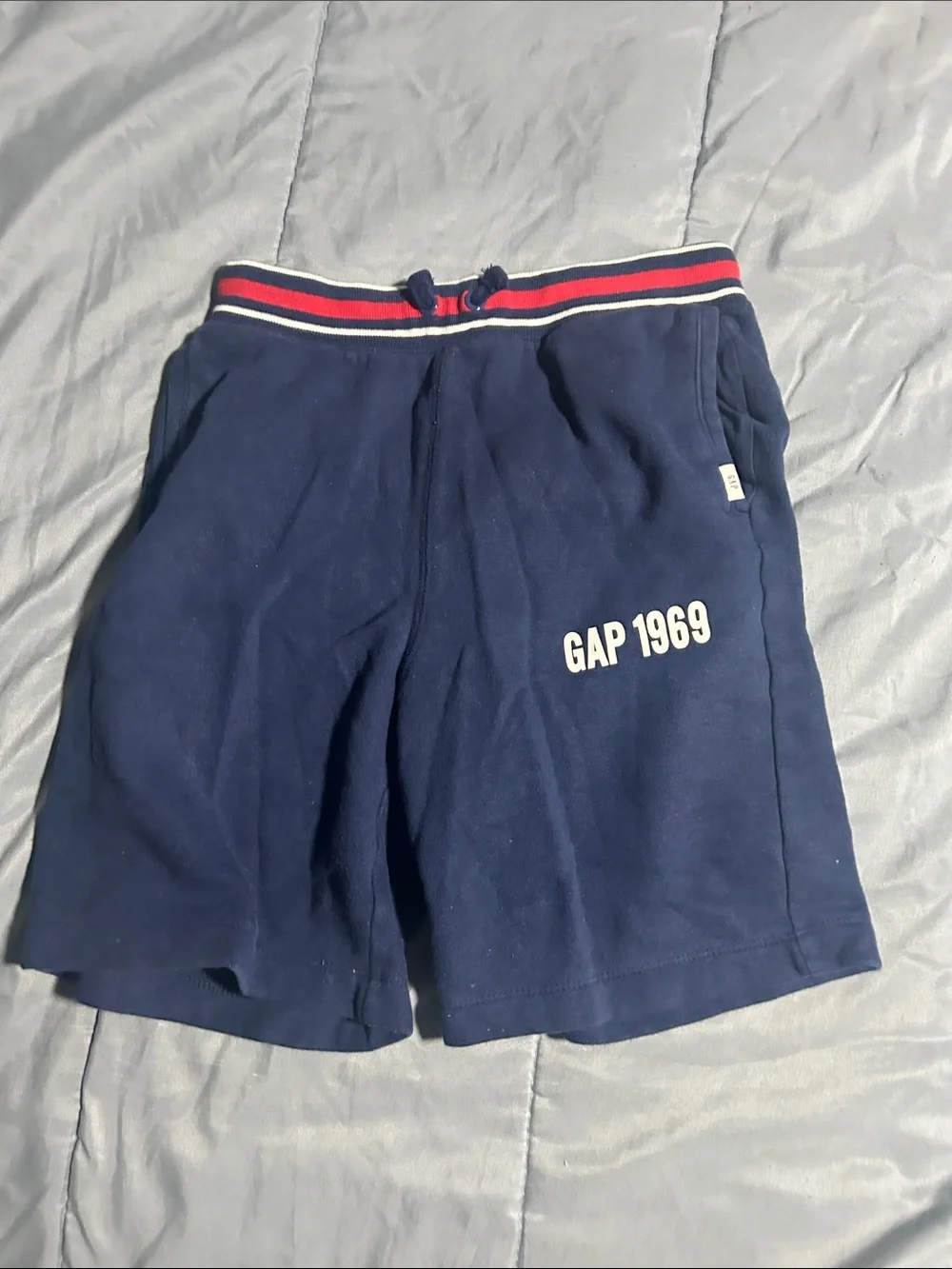 GAP Navy Athletic Drawstring Shorts with Red-Trim Waistband Kids